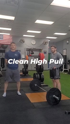 Clean High Pull This exercise is a great tool for generating whole body power as well as training the transition to the catch on a clean. Coordination and timing are key. As the hips go into full extension, the power generated from the body flows into the bar, creating a moment of weigtlessness. This allows the high pull or transition under the bar. Four Stages - 1st Pull - 2nd Pull - Hip Extension - High Pull #weightlifting #strength #power #barbell #barbelltraining #cleans | ELITE Fitness and 