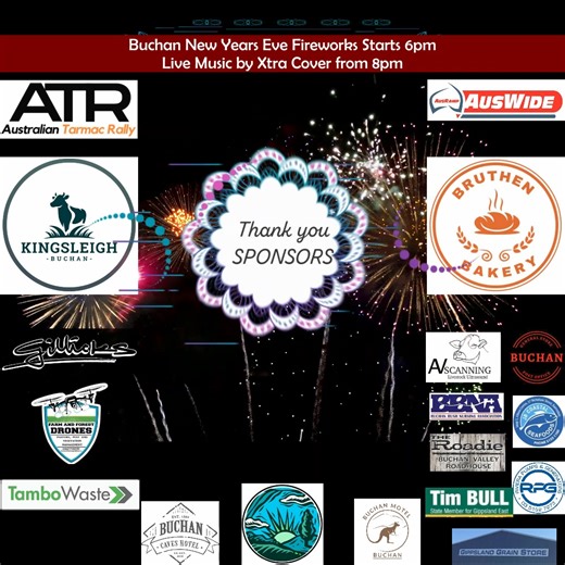🎉 You’re Invited! Buchan New Year’s Eve Fireworks 2025 🎉 Organised by the Buchan Presents, this spectacular celebration will light up the foothills of Buchan: 📍 Buchan Caves Hotel – 49 Main Road, Buchan, East Gippsland 📅 Wednesday, 31 December 2025 🕕 From 6:00 PM ~ live music by🎶XTRA COVER from 8:00pm ~ dazzling fireworks🎆from 9:00pm and midnight ~ great food by🍔Come Get Stuffed, Poffertjes, Mini Dutch Pancake event stall and Buchan Caves Hotel 👉 Join the event on Facebook: Buchan New Y