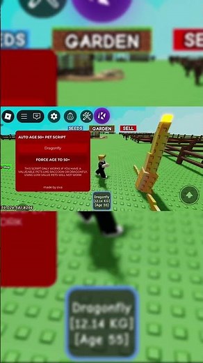 Grow a Garden Instant Level 50 Age Script 🦝 | KEYLESS | AGE 50+ PETS