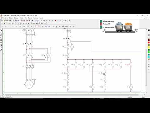 Practica_9 Inversor de giro temporizada. Paro por finales de carrera con Cade Simu V3