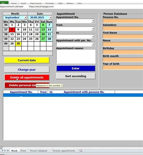 Delete everything Appointment calendar with pictures in Excel VBA