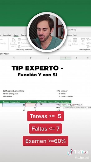 Funcion SI pero con varias condicionales?? Para eso esta la funcion Y 😎😎 #excel #aprende #curso #tutorialexcel #tutorial