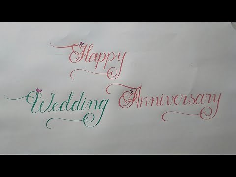 How to write happy wedding anniversary in calligraphy