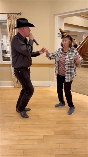 Andy Goin, the Concho Hearts Cowboy, dancing with the residents at Sunrise Senior Living in Dallas ❤️ | Andy Goin