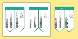 Editable Common Exception Words Year 2 Bookmark