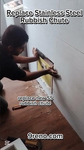 Replace jammed rubbish chute with new stainless steel rubbish chute model Singapore. #rubbishchute