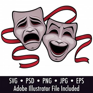 Comedy Tragedy Masks Clipart: Theater Vector Graphics (digital Download) - Etsy
