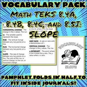 SLOPE Vocabulary Pack for 8th Grade Math TEKS