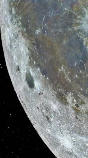 International Space Station Seen Moving Across the Moon A rare and beautiful moment the International Space Station (ISS) captured as it passes in front of the Moon. 🌕🚀 Orbiting Earth at nearly 28,000 km/h, the ISS crosses the Moon in just a split second a perfect alignment between human technology and cosmic beauty. It’s a reminder of how far we’ve come from looking up at the Moon to building our own home in space. 🌍✨ #space #SpaceX #NASA #fblifestyle | Nighttime.Adventures