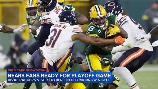 Bears mascot Staley, Monster Squad hype up fans across Chicago ahead of Packers playoff matchup