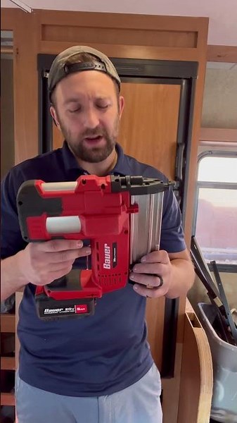 Using the Bauer 20v Brad Nail Gun #construction