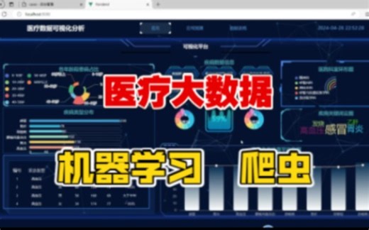 python医疗大数据分析可视化平台 机器学习预测分类算法 爬虫 医学医药大屏 毕业设计