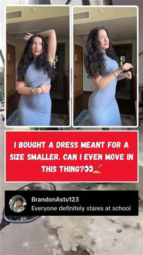 Too tight dress challenge! 🤯 Can I even move in this small size? Watch the reaction 👀 #Bodycon