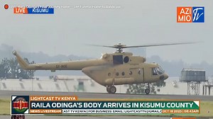 3K views · 94 reactions | Watch as the Russian made NIS chopper airlift Raila Odinga's body from Kisumu Int'l Airport to Mambo Leo Grounds for public viewing. | Lightcast TV Kenya | Facebook