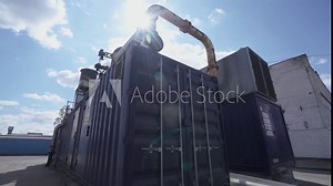 Biogas complex, view of storage tanks, energy production, biogas production plant.
