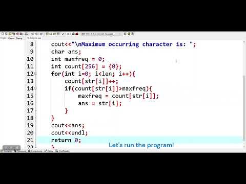 How to find maximum occurring character in a string in C++