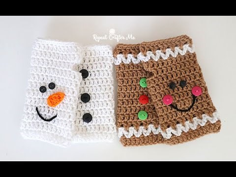 Crochet Christmas Fingerless Gloves