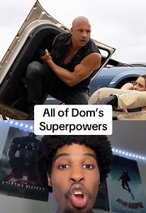Vin Diesel as Dom Toretto had to have superpowers, because the things he pulled off in the Fast & Furious movies were not human. The franchise stopped being about racing and basically turned Dom into a full‑on superhero. From parachuting cars out of planes, to tanking explosions, to flying across bridges, to using car doors as shields, every movie gave him a new “ability.” So here’s a breakdown of Dom’s actual superpowers based on the wildest scenes in the series. #fastandfurious #domtoretto #vi