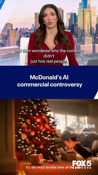 There was intense backlash over a McDonald's AI commercial. What do you think of using AI to create commercials? Let us know! #fox5newyork #newyork #nyc #AI #mcdonalds