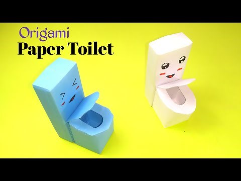 How to Make an Origami Toilet | DIY Miniature Easy Paper Toilet for Dollhouse bathroom | Barbie Doll