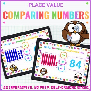 Place Value Comparing Numbers Within 100 Boom Cards 1st Grade Math Digital Math