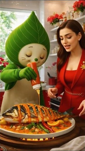 रोबोट और लड़की बना रहे स्मार्ट फिश रेसिपी🤖👨‍🍳 | फ्यूचरिस्टिक फूड Future Ki Cooking #shorts 🤖🔥👨‍🍳