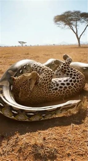 Giant Python vs Leopard – Intense Savanna Survival Battle
