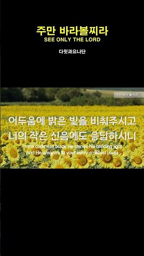 [1분찬양] 주만 바라볼찌라 | 다윗과요나단 #ccm #찬양 #은혜 #워십 #복음성가 #찬송가 #성경 #bible #노래