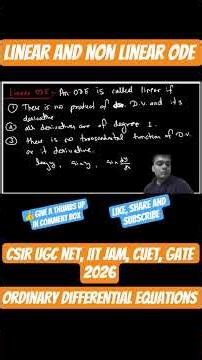 csir ugc net, iit jam, gate , cuet 2026 linear Ode, #csirnet #iitjammathematics