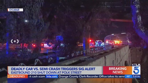 Freeway crash involving semi-truck in L.A. leaves person dead: CHP