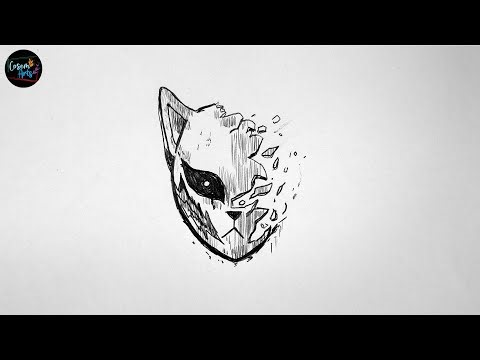 How to Draw An Anime Mask || Pencil Sketch