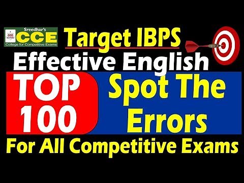 SPOT THE ERROR PART-1 | ERROR DETECTION | ERROR SPOTTING | ENGLISH GRAMMAR RULES, EXERCISES