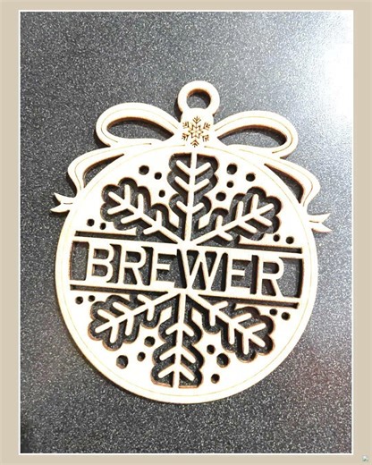 Monogram snowflake Christmas ornament customized with your name