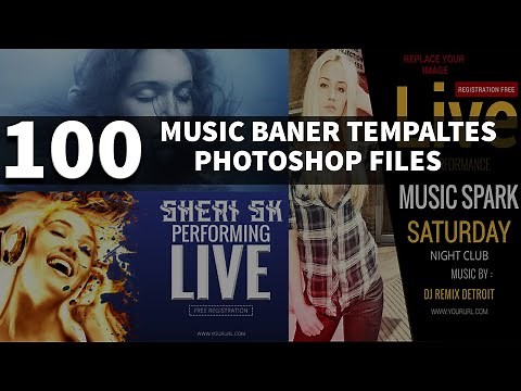100 Music Banner Templates Design For Facebook Download In PSD Files |English| |Photoshop Tutorial|