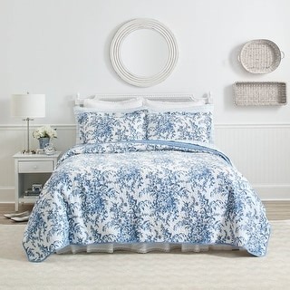 Laura Ashley Bedford Cotton Reversible Quilt Set - Bed Bath & Beyond - 8377822