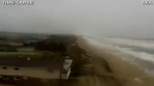 Time-Lapse: Hurricane Sandy waves batter Carolina coast