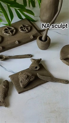 Clay Kitchen Set Making 🍳 | Mini Clay Utensils #Shorts #art #clay #tranding #viral #2026 #clayart
