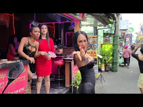 8K Pattaya Thailand Beautiful Girls Ladyboys Nightlife Bars GoGo Clubs soi Lengkee Buakao Treetown