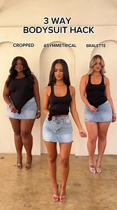 Three Ways To Turn Our Bodysuit Into A New Snatched Top ✨⁠ 🔎 Divine Basic Tank Bodysuit⁠ 🔎 Kendall Denim Mini Skirt | L art du beau