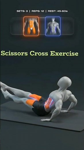 gym tips 💪Scissors Cross Exercise | Abs & Core Workout#gymtips #fitness #homeworkout #exercise