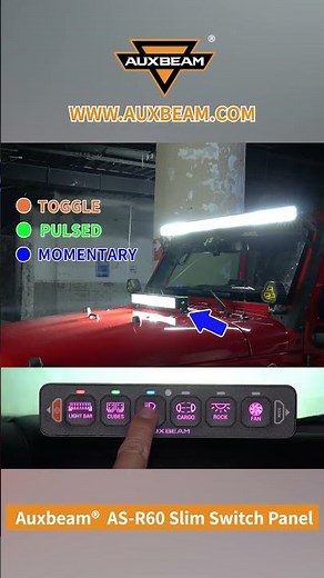 Auxbeam® AS Series 6 Gang (AS-R60) RGB Slim Switch Panel, Toggle/ Momentary/ Pulsed Mode Supported