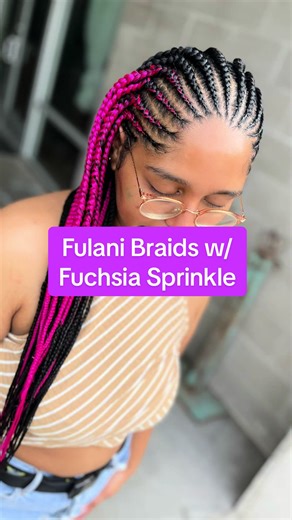 Black Unicorn Sprinkle: Fuchsia Fulani Braids
