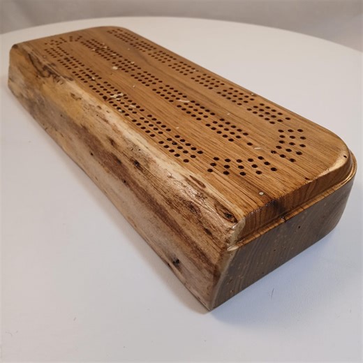 Live Edge Red Oak Cribbage Board. Three Track With Pegs and Storage Compartment. - Etsy