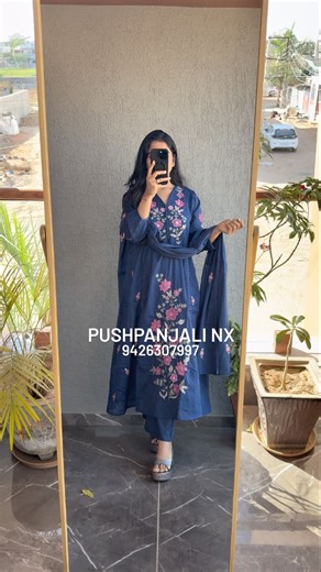 Pushpanjali Nx, Palanpur on Instagram: "FOR ORDER SEND SCREENSHOT ON WHATSAPP 9426307997 Presenting this beautiful mulmul cotton Premium Aline Suit With Elegant embroidery work to give you classy looks for casuals as well as occasions..Book Now As We Have Very Limited Stock For This Design..hurry up. Fabric - Premium mulmul cotton Size - M L XL XXL XXXL NO COD NO RETURN NO EXCHANGE"