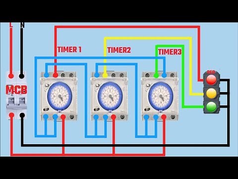 single phase traffic light control wiring diagram with a timer