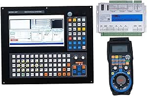 All-in-one CNC System for Ma/ch 3 System CNC Controller Machine Tool Stepper Servo Motor(Open Loop),Control Panel +MPG Handwheel+Motion Controller Card for CNC Router,Engraving (S6T(3 Axis))