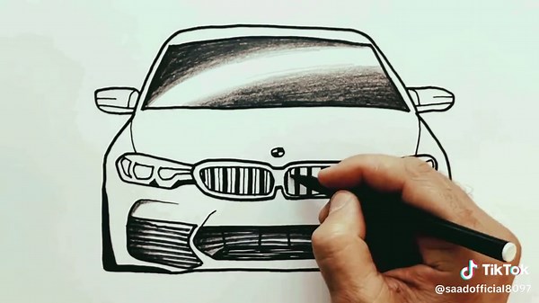 Drawing a Sports Car with Pencil - Can You Guess the Name?