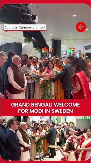 PM Modi Gets Grand Bengali Welcome In Sweden
