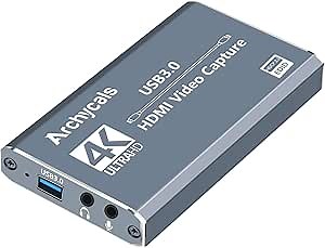 Video Capture Card, 4K HDMI to USB 3.0 Game Capture Card, HD 1080P 60FPS Video Capture Card for Live Streaming/Video Capturing/Online Teaching/Medical Imaging/Live Conference