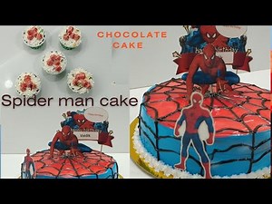 Easy Trick Spider Man Themed Chocolate Cake | Birthday Cake & Cupcakes